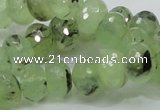 CRU132 15.5 inches 10*14mm faceted rondelle green rutilated quartz beads