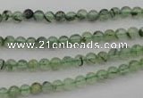 CRU145 15.5 inches 4mm round green rutilated quartz beads