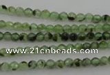 CRU150 15.5 inches 4mm faceted round green rutilated quartz beads