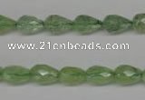 CRU171 15.5 inches 7*10mm faceted teardrop green rutilated quartz beads