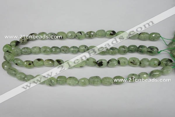 CRU178 8*10mm – 10*14mm faceted nuggets green rutilated quartz beads