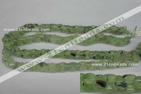 CRU180 Top-drilled 10*12mm bone green rutilated quartz beads