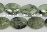 CRU190 15.5 inches 15*20mm faceted oval green rutilated quartz beads