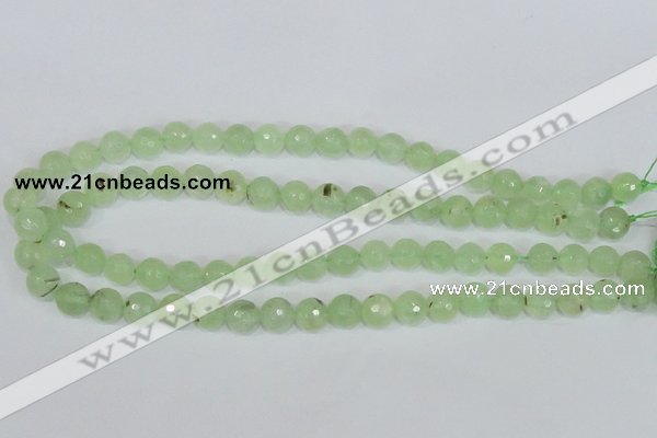 CRU200 15.5 inches 6mm faceted round green rutilated quartz beads