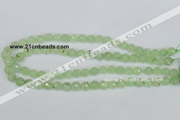 CRU201 15.5 inches 8mm faceted round green rutilated quartz beads