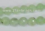 CRU204 15.5 inches 14mm faceted round green rutilated quartz beads