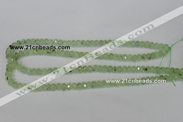 CRU206 15.5 inches 5*8mm faceted rondelle green rutilated quartz beads