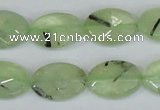 CRU207 15.5 inches 13*18mm faceted oval green rutilated quartz beads