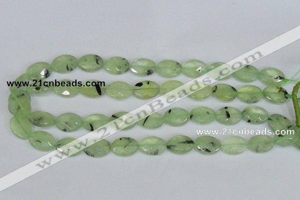 CRU207 15.5 inches 13*18mm faceted oval green rutilated quartz beads