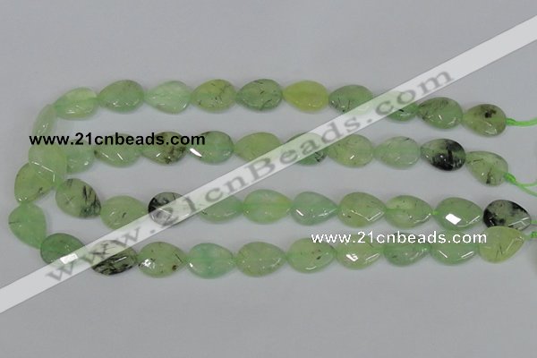 CRU209 13*18mm faceted flat teardrop green rutilated quartz beads