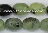 CRU216 15 inches 15*20mm faceted egg shape green rutilated quartz beads