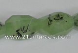 CRU217 12*20mm – 18*25 faceted nuggets green rutilated quartz beads