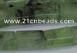 CRU221 15.5 inches 13*18mm faceted tube green rutilated quartz beads