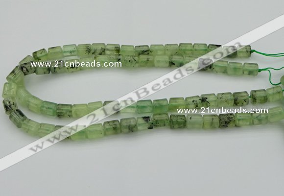 CRU225 15.5 inches 9*11mm tube green rutilated quartz beads