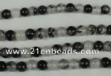 CRU301 15.5 inches 5mm round black rutilated quartz beads