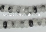 CRU323 15.5 inches 5*8mm rondelle black rutilated quartz beads