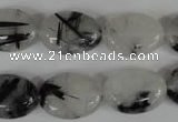 CRU333 15.5 inches 13*18mm oval black rutilated quartz beads