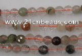 CRU401 15.5 inches 6mm faceted round Multicolor rutilated quartz beads