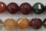 CRU416 15.5 inches 16mm faceted round Multicolor rutilated quartz beads