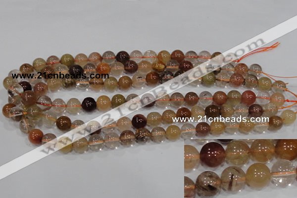 CRU455 15.5 inches 10mm round Multicolor rutilated quartz beads