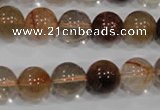 CRU456 15.5 inches 12mm round Multicolor rutilated quartz beads