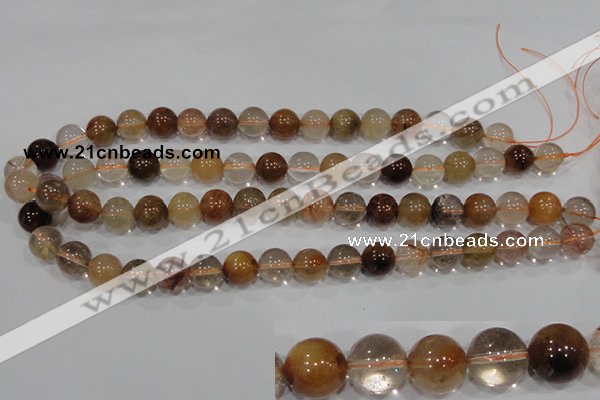 CRU456 15.5 inches 12mm round Multicolor rutilated quartz beads