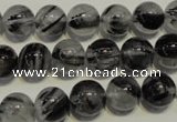 CRU503 15.5 inches 10mm round black rutilated quartz beads wholesale