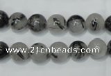 CRU51 15.5 inches 6mm round black rutilated quartz beads wholesale