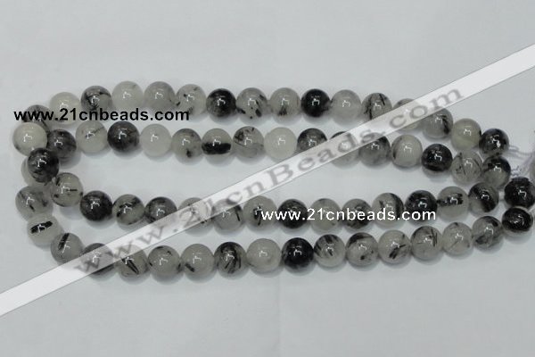 CRU52 15.5 inches 8mm round black rutilated quartz beads wholesale