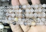 CRU526 15.5 inches 7mm round black rutilated quartz beads