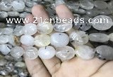 CRU528 15.5 inches 13*18mm oval black rutilated quartz beads