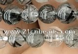 CRU532 15.5 inches 6mm round black rutilated quartz beads