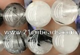 CRU537 15.5 inches 8mm round black rutilated quartz beads wholesale