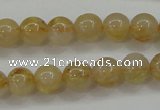 CRU551 15.5 inches 6mm round golden rutilated quartz beads