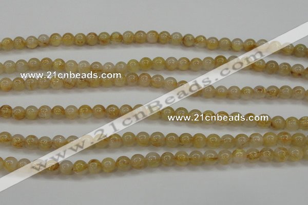 CRU551 15.5 inches 6mm round golden rutilated quartz beads