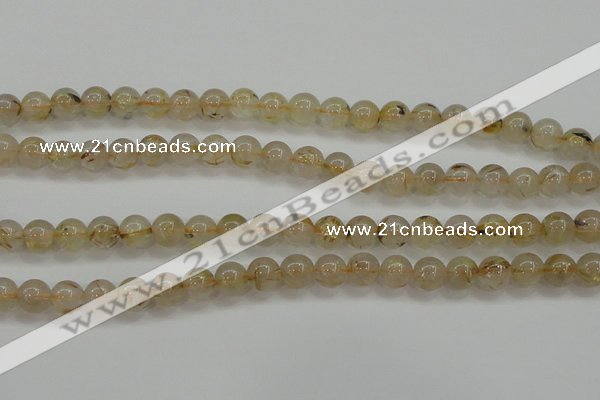 CRU552 15.5 inches 8mm round golden rutilated quartz beads