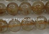 CRU553 15.5 inches 10mm round golden rutilated quartz beads