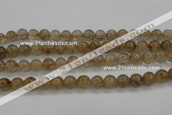 CRU553 15.5 inches 10mm round golden rutilated quartz beads