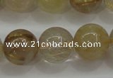 CRU554 15.5 inches 12mm round golden rutilated quartz beads