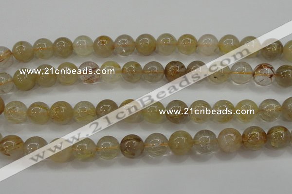 CRU554 15.5 inches 12mm round golden rutilated quartz beads