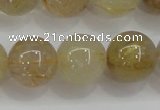 CRU555 15.5 inches 14mm round golden rutilated quartz beads