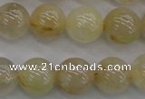 CRU583 15.5 inches 10mm round golden rutilated quartz beads