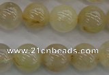 CRU583 15.5 inches 10mm round golden rutilated quartz beads