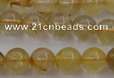 CRU602 15.5 inches 8mm round golden rutilated quartz beads