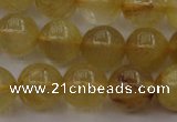 CRU604 15.5 inches 10mm round golden rutilated quartz beads