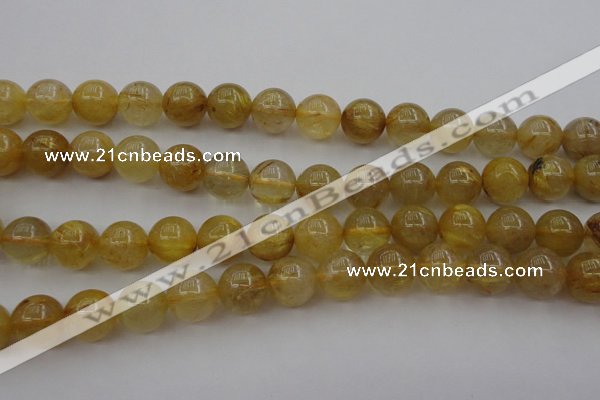 CRU605 15.5 inches 11mm round golden rutilated quartz beads