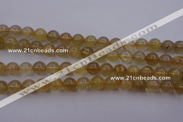 CRU613 15.5 inches 10mm round golden rutilated quartz beads