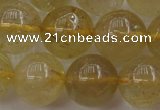 CRU614 15.5 inches 12mm round golden rutilated quartz beads