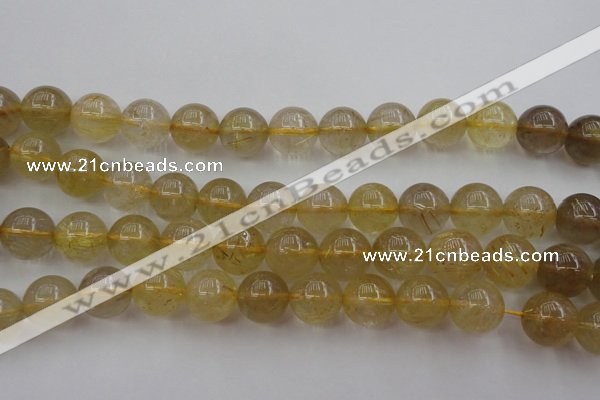 CRU614 15.5 inches 12mm round golden rutilated quartz beads