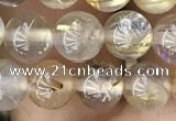 CRU636 15.5 inches 6mm round golden rutilated quartz beads